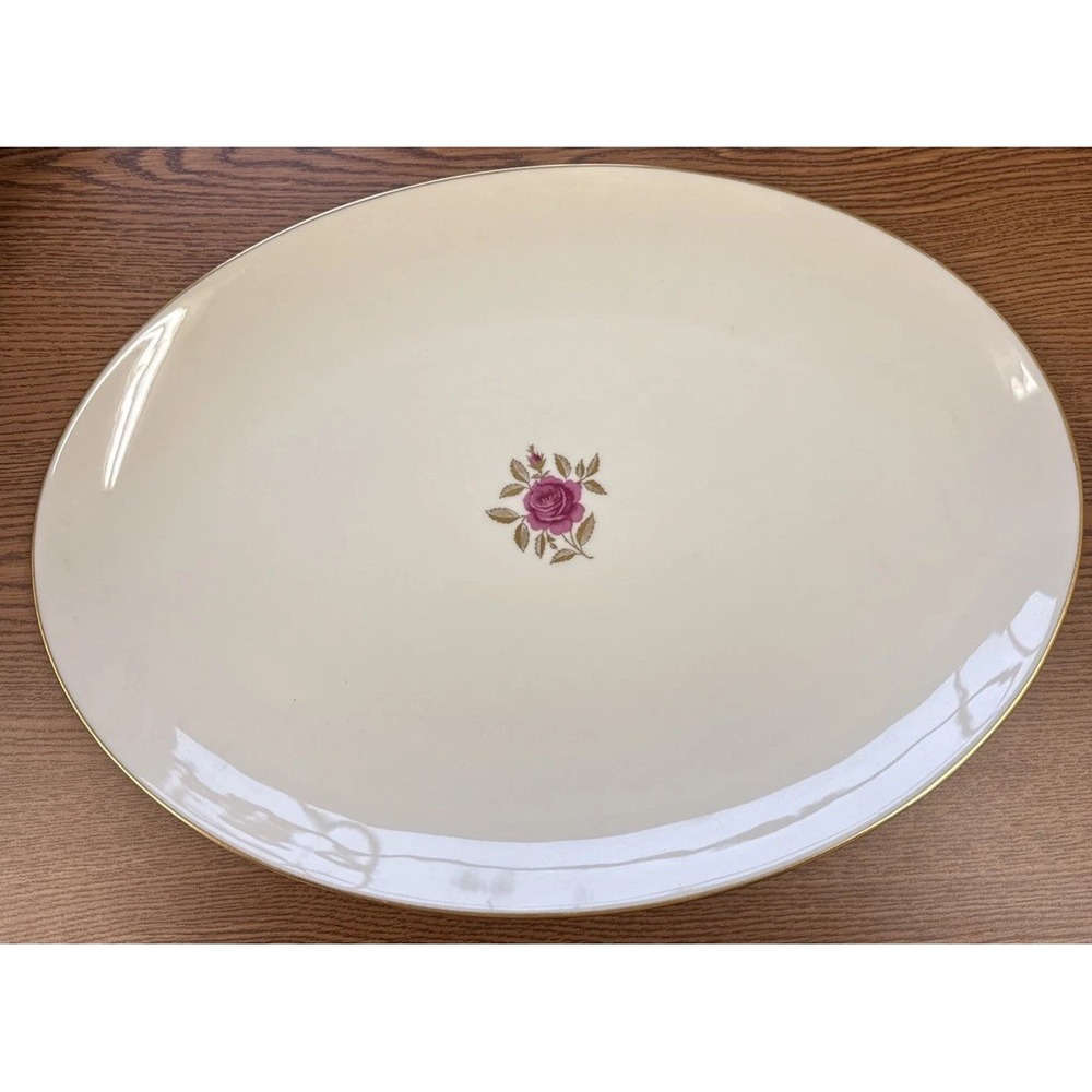 Roselyn X-304 24k Gilded Oval Meat Turkey Serving Platter 17x 12-1/2" XCOND VTG